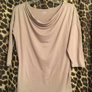 LOFT Ann Taylor 3/4 Sleeve Drape Neck Top